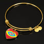 Luxury Bangle With Heart Pendant - Happyboca