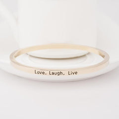 Love Laugh Live Engraved Bangle - Happyboca