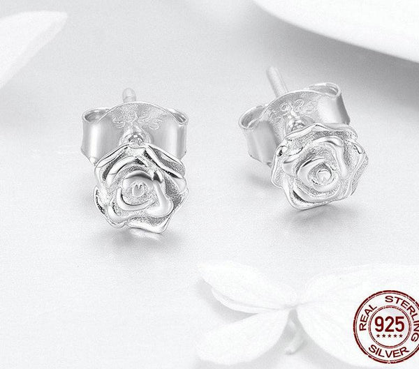 ピアス +ENGBROX+ silver925 sailor ribbon cubic earring EBEA23060 925 Sterling Silver Romantic Rose Flower Stud Earrings