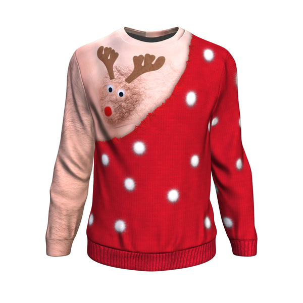 Hairy Reindeer Ugly Sweater (Unisex) - Happyboca