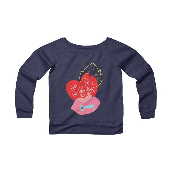 Women's Sponge Fleece Wide Neck Sweatshirt
