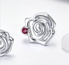 925 Sterling Silver Romantic Rose Flower Stud Earrings