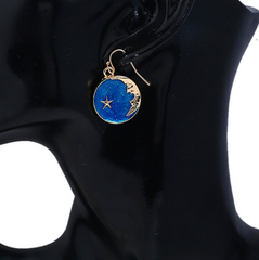 Beautiful Fashion Blue Star Moon Earrings Girls Jewelry Gift For Women - Happyboca