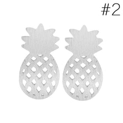 1 Pair Tiny Hollow Cute Pineapple Stud Earrings - Happyboca