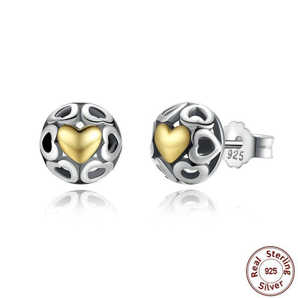 925 Sterling Silver My One True Love Stud Earrings - Happyboca