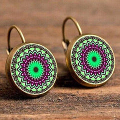 GREEN Bohemian Glass Earrings - Happyboca