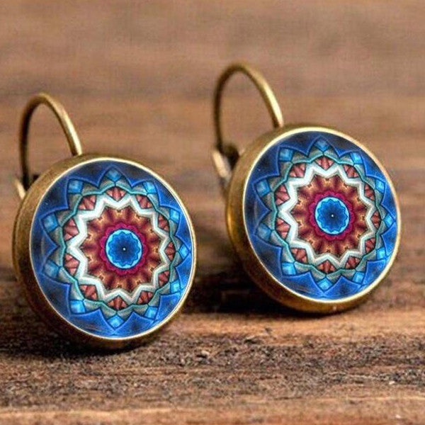 BLUE Bohemian Glass Earrings - Happyboca