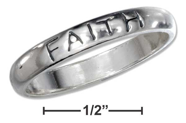 Sterling Silver "faith" Band Ring - Happyboca