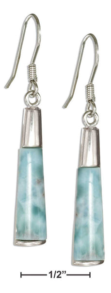 Sterling Silver Flat Cone Shape Larimar Earrings