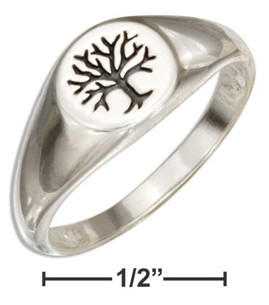 Sterling Silver Tree Of Life Signet Ring - Happyboca