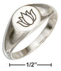 Sterling Silver Lotus Signet Ring