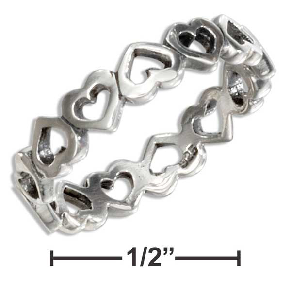 Sterling Silver Open Hearts Band Ring