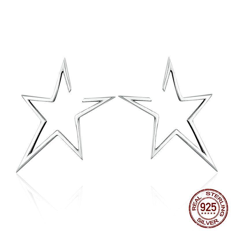 925 Sterling Silver Exquisite Star Stud Earrings for Women